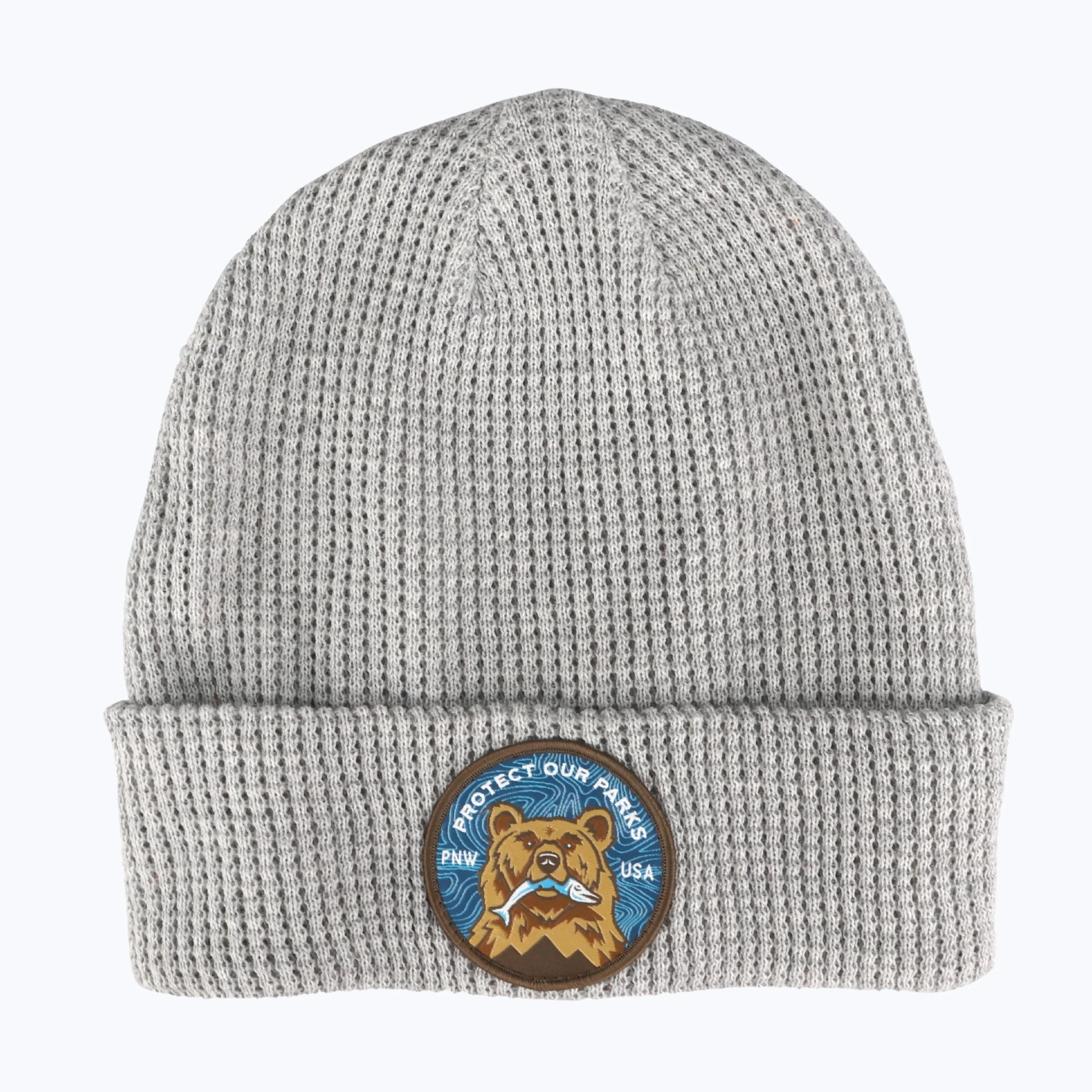 Protect Our Parks Bear Recycled Waffle Beanie - Image 5