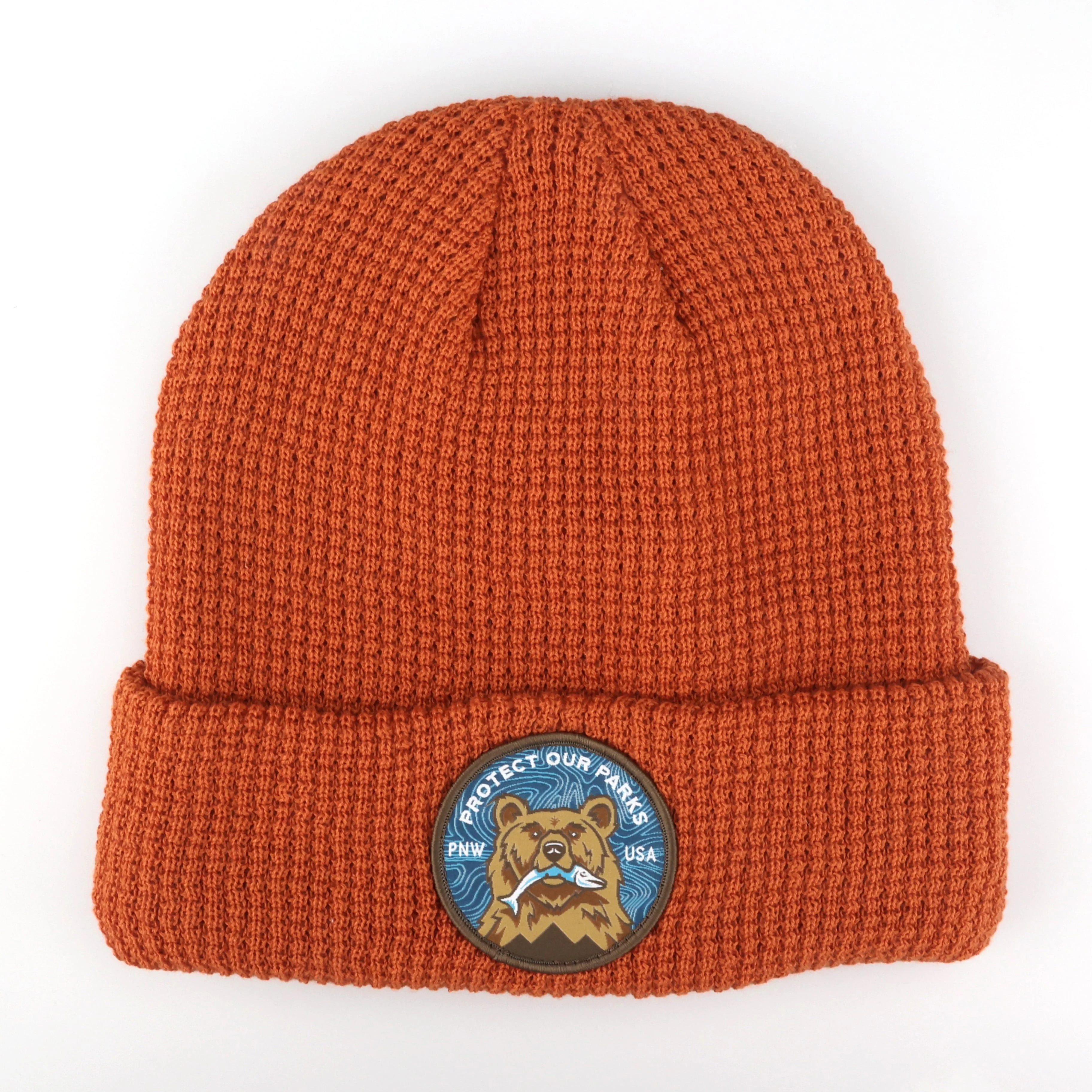 Protect Our Parks Bear Recycled Waffle Beanie - Image 6