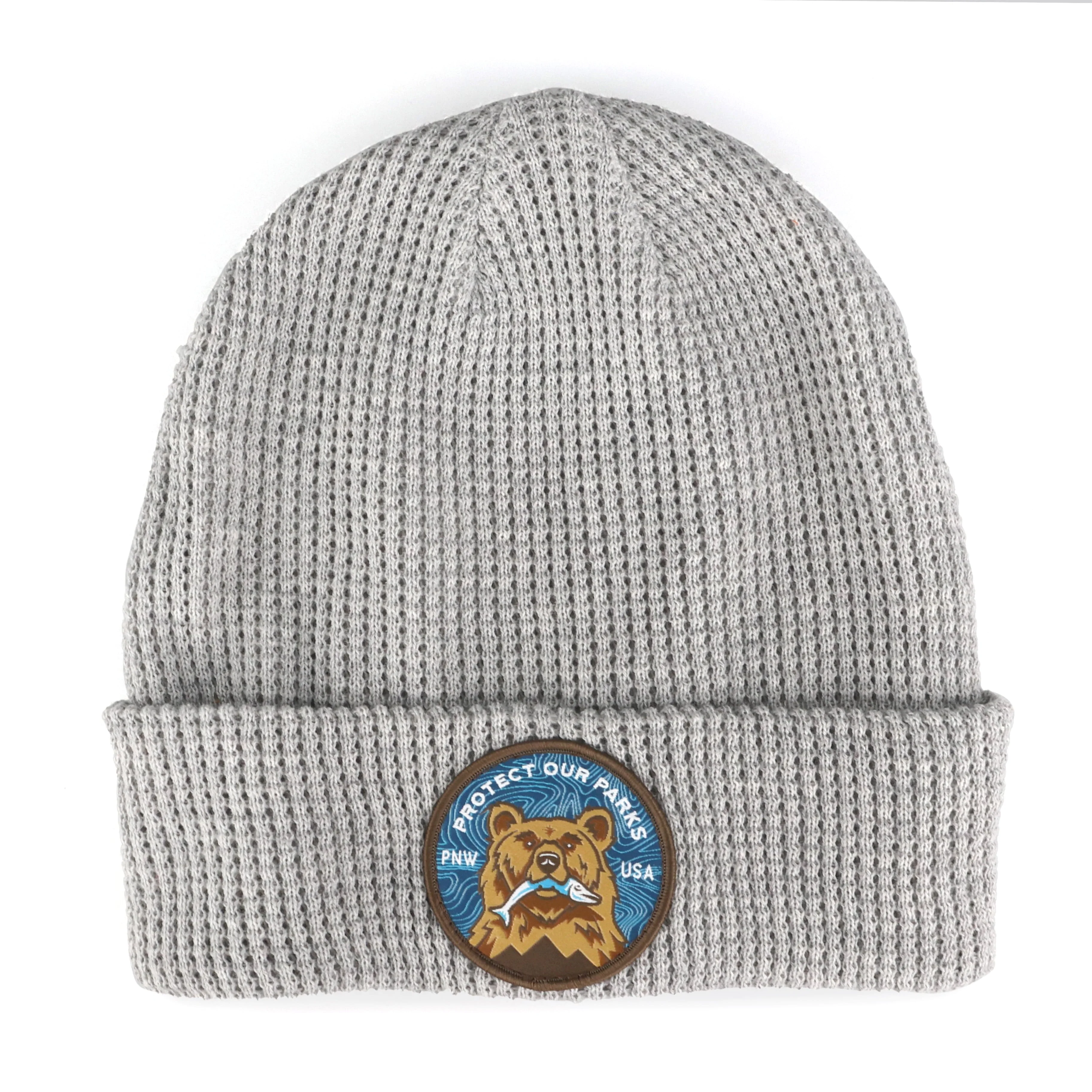 Protect Our Parks Bear Recycled Waffle Beanie - Image 8
