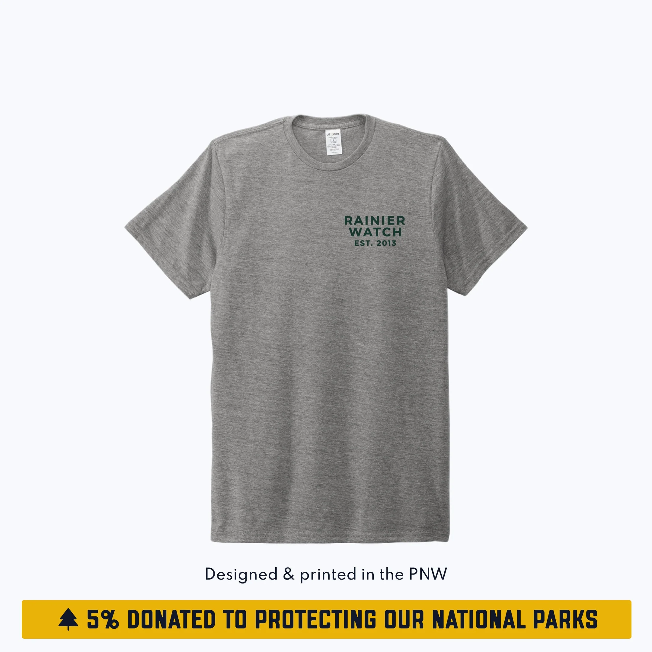 The Mountain Is Out Unisex Eco Tee - Double Sided - Heather Gray - Image 3