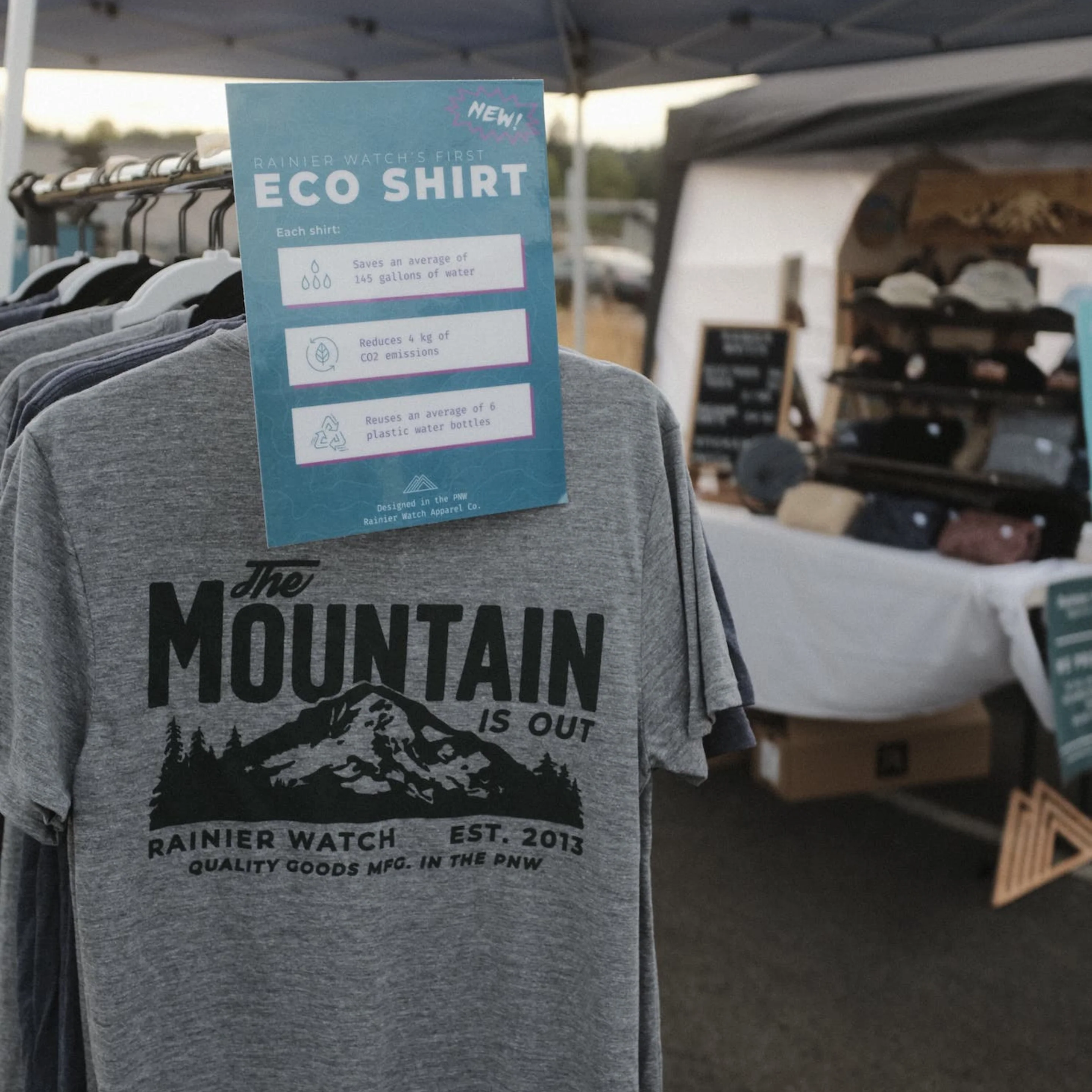 The Mountain Is Out Unisex Eco Tee - Double Sided - Heather Gray - Image 6