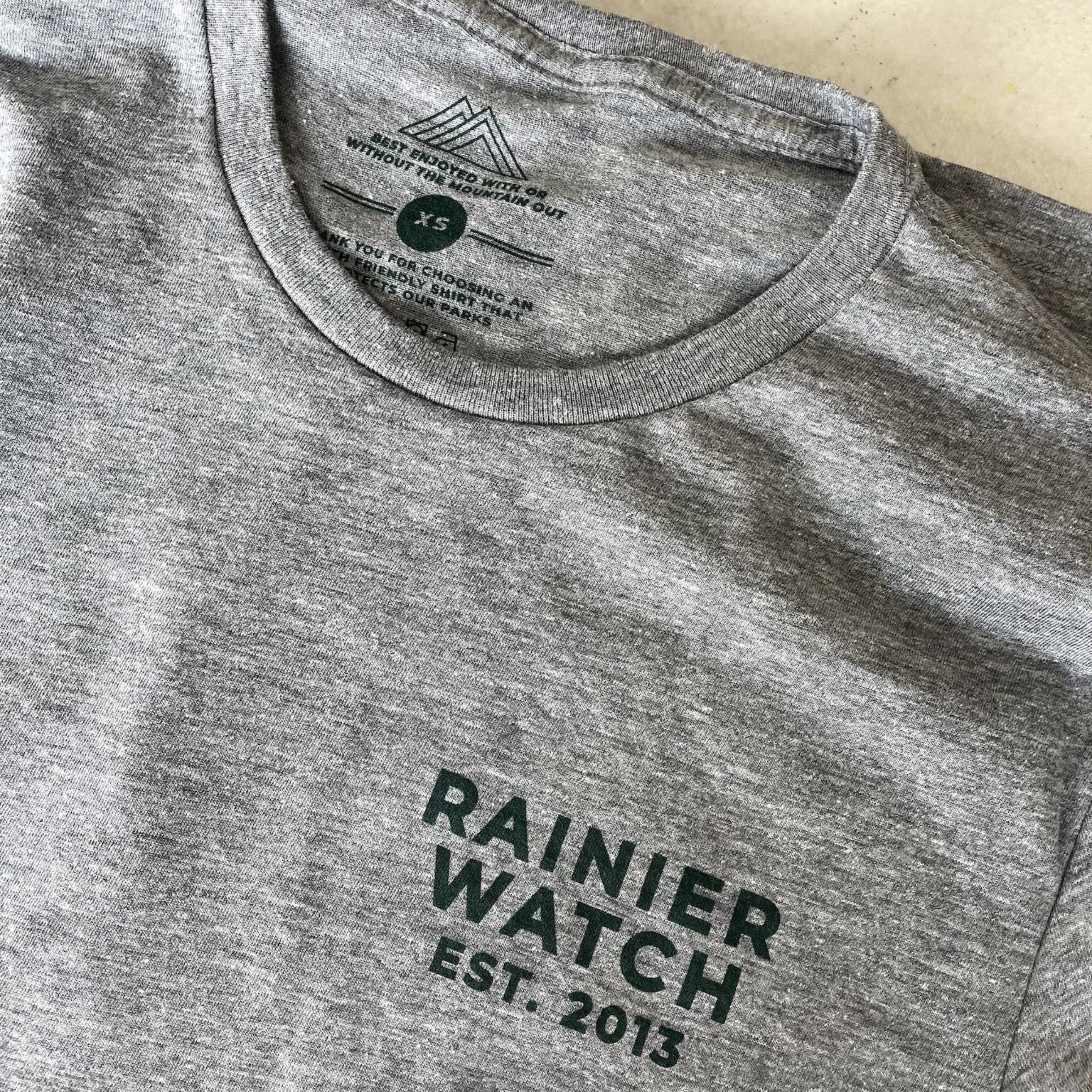 The Mountain Is Out Unisex Eco Tee - Double Sided - Heather Gray - Image 8