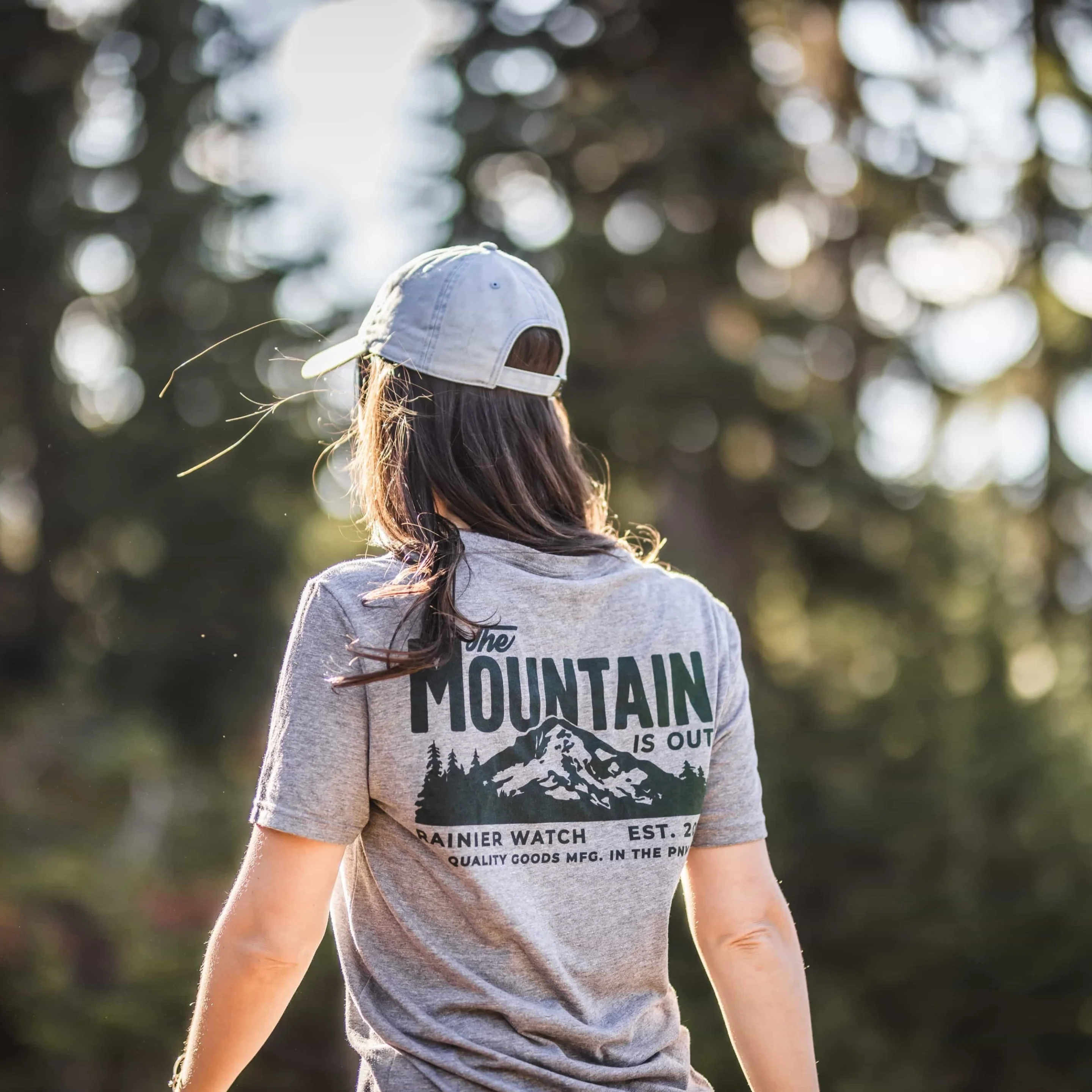 The Mountain Is Out Unisex Eco Tee - Double Sided - Heather Gray - Image 9