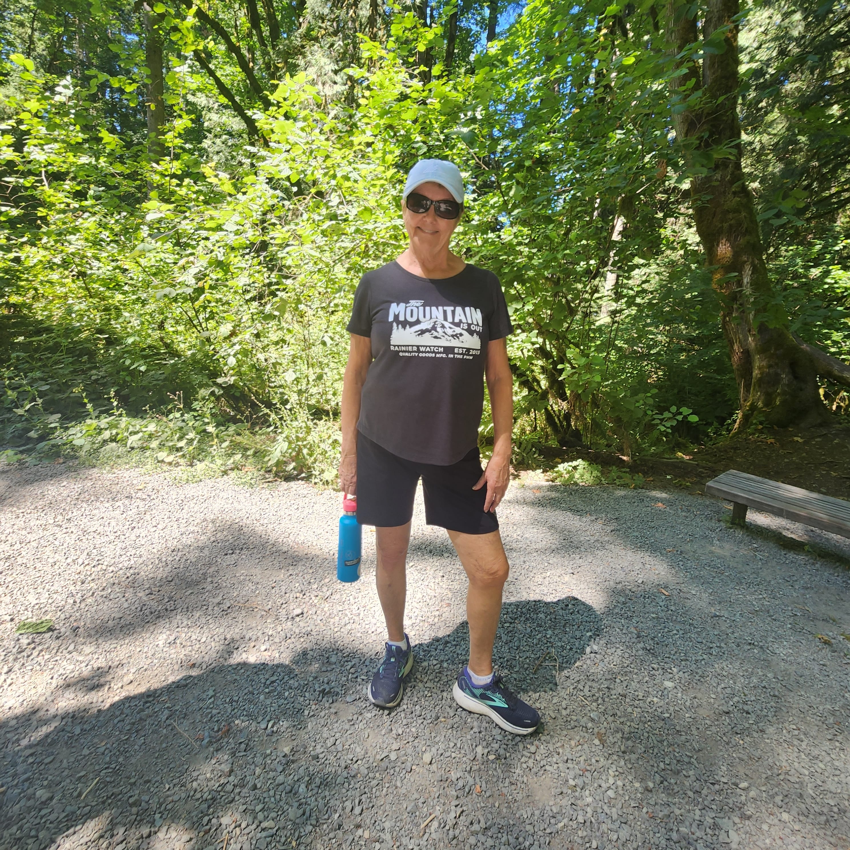 The Mountain Is Out Womens Eco Tee - Heather Black - Relaxed, Scoop Neck - Image 3