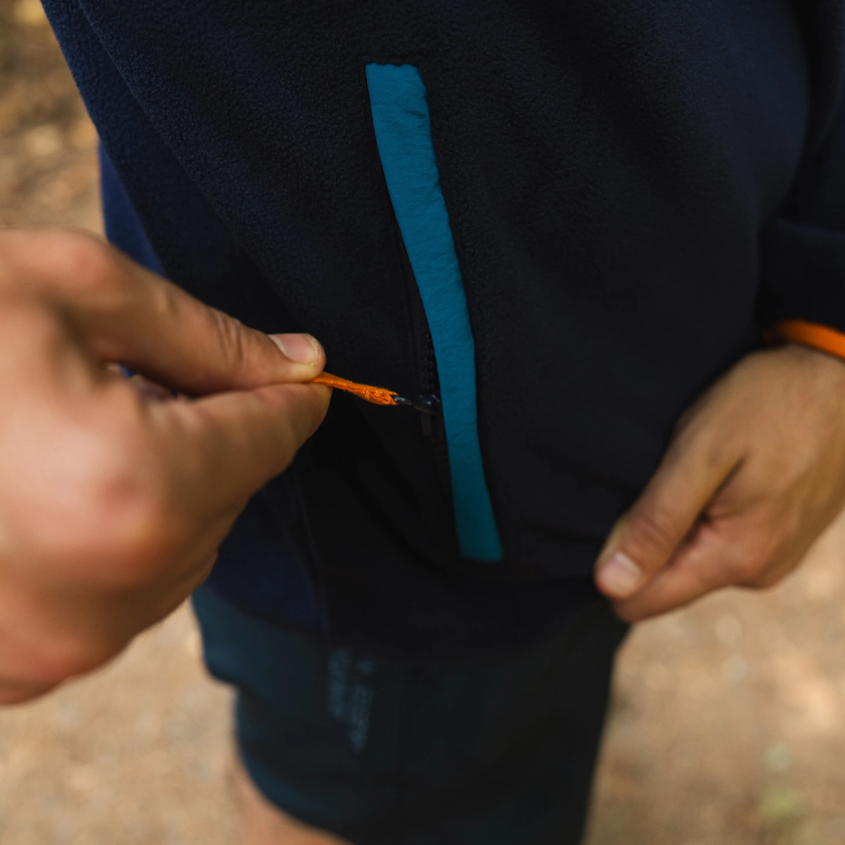 Turbo Recycled Fleece Pullover Jacket - Navy - Image 10