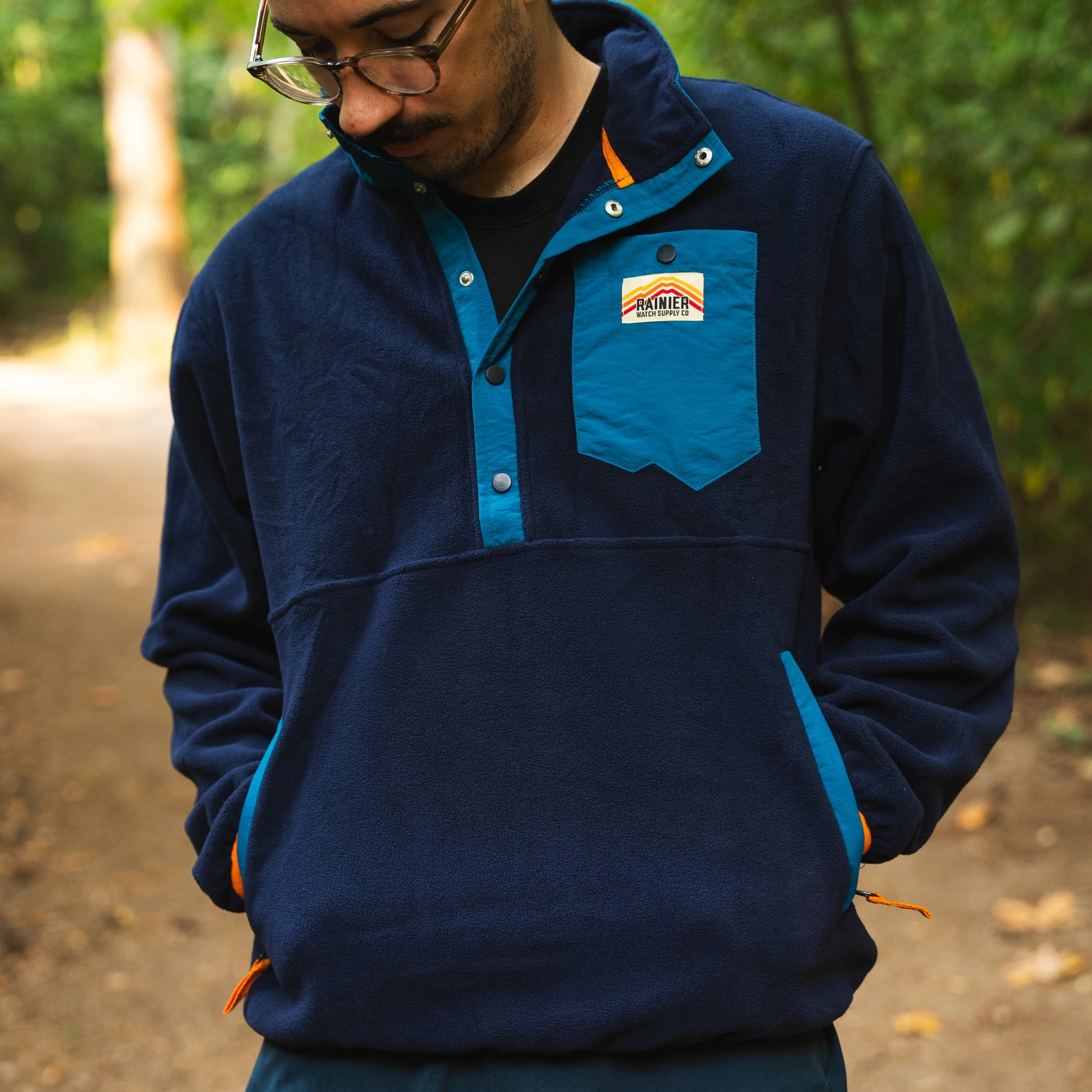 Turbo Recycled Fleece Pullover Jacket - Navy - Image 6