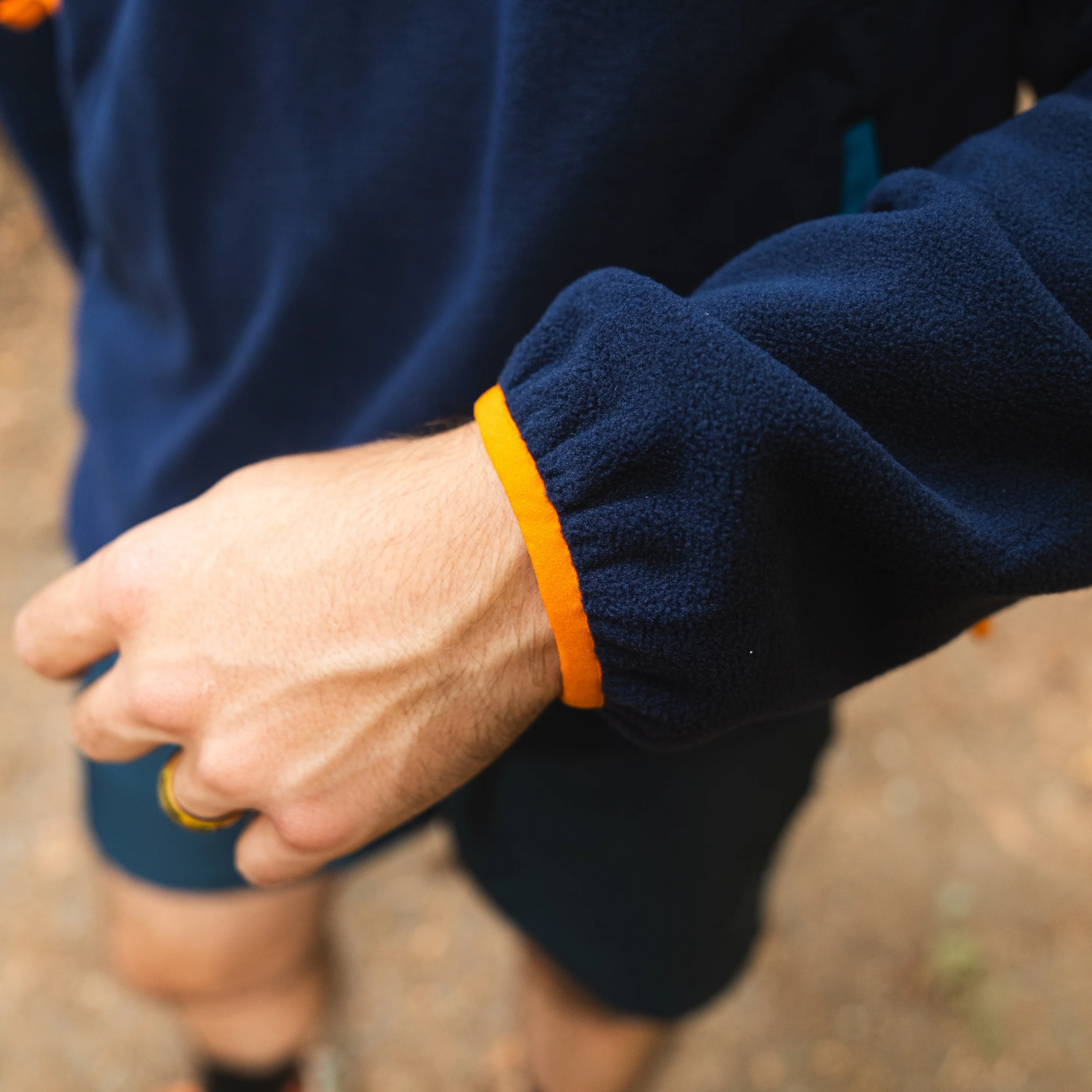 Turbo Recycled Fleece Pullover Jacket - Navy - Image 9