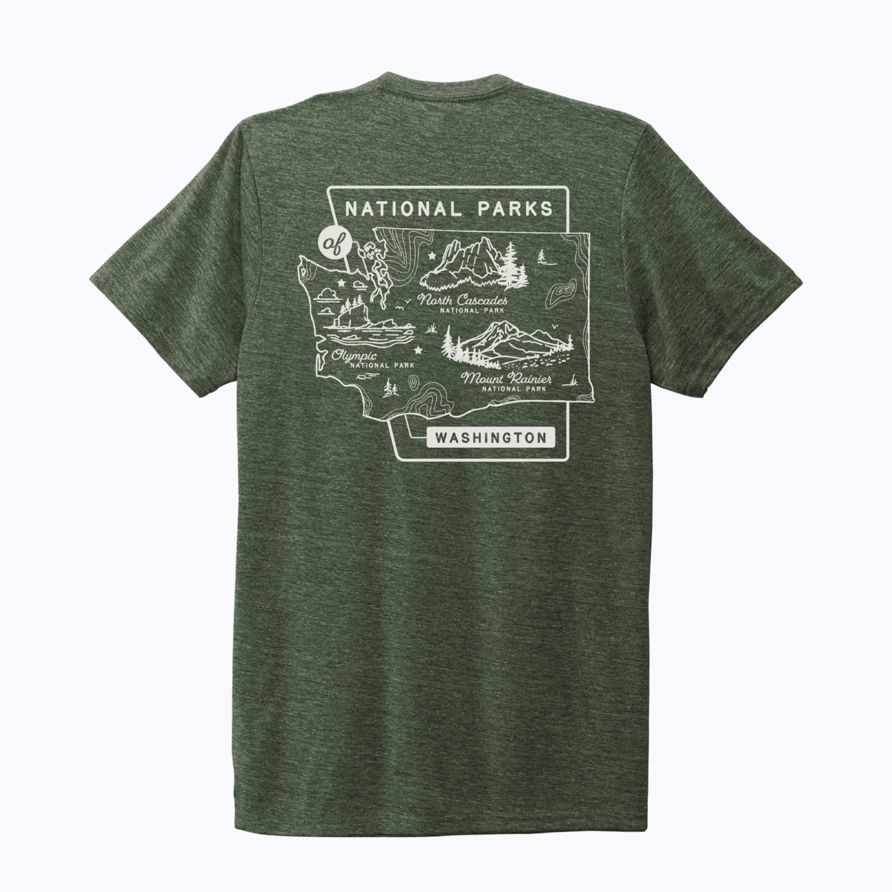 Washington National Parks Eco Tee - Heather Forest Green - Image 3