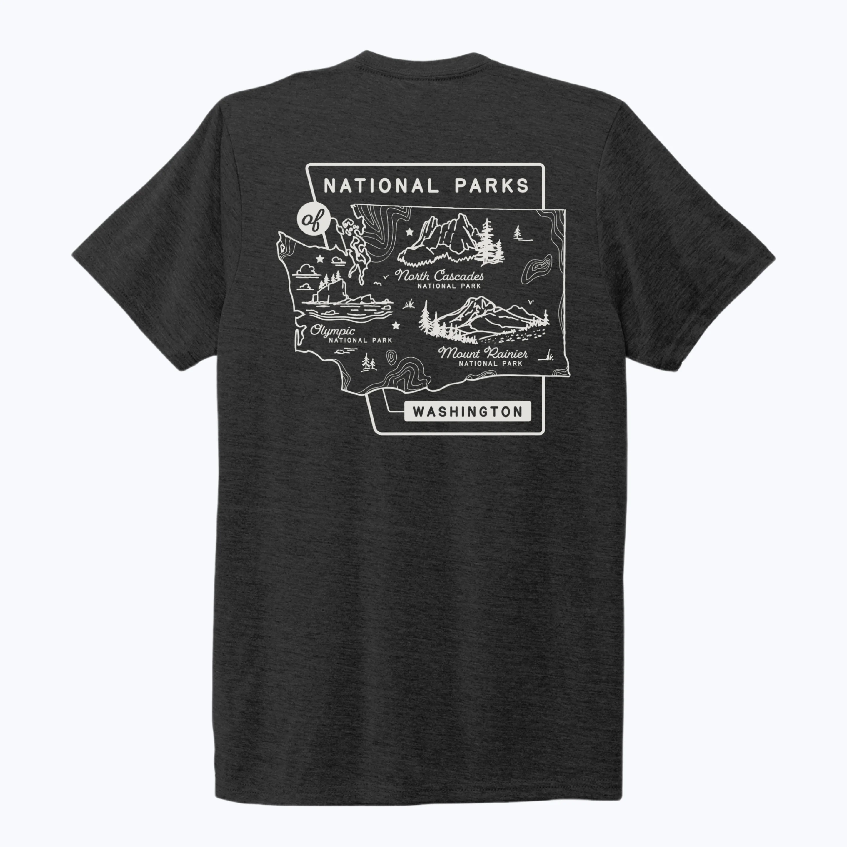 Washington National Parks Eco Tee - Heather Black - Image 3